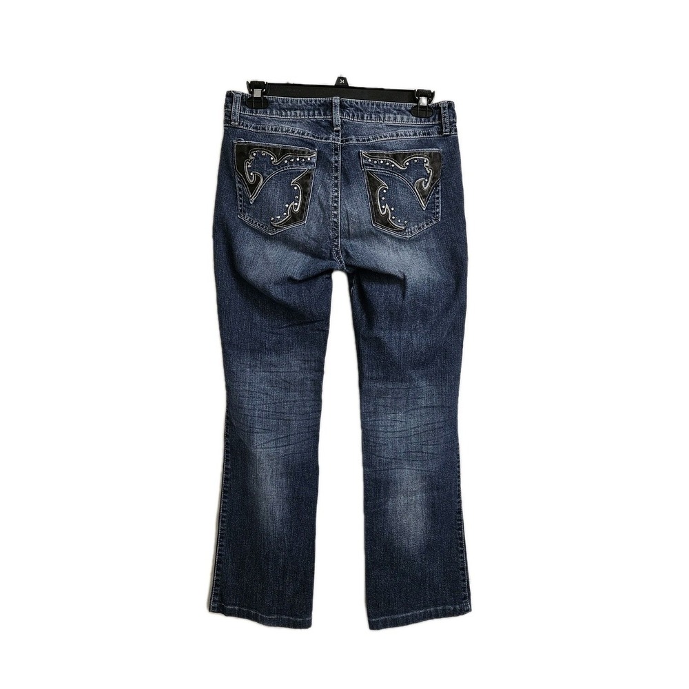 Wrangler Jeans Women 11/12 Blue Low Rise Bootcut Embroidered Western Rock 47